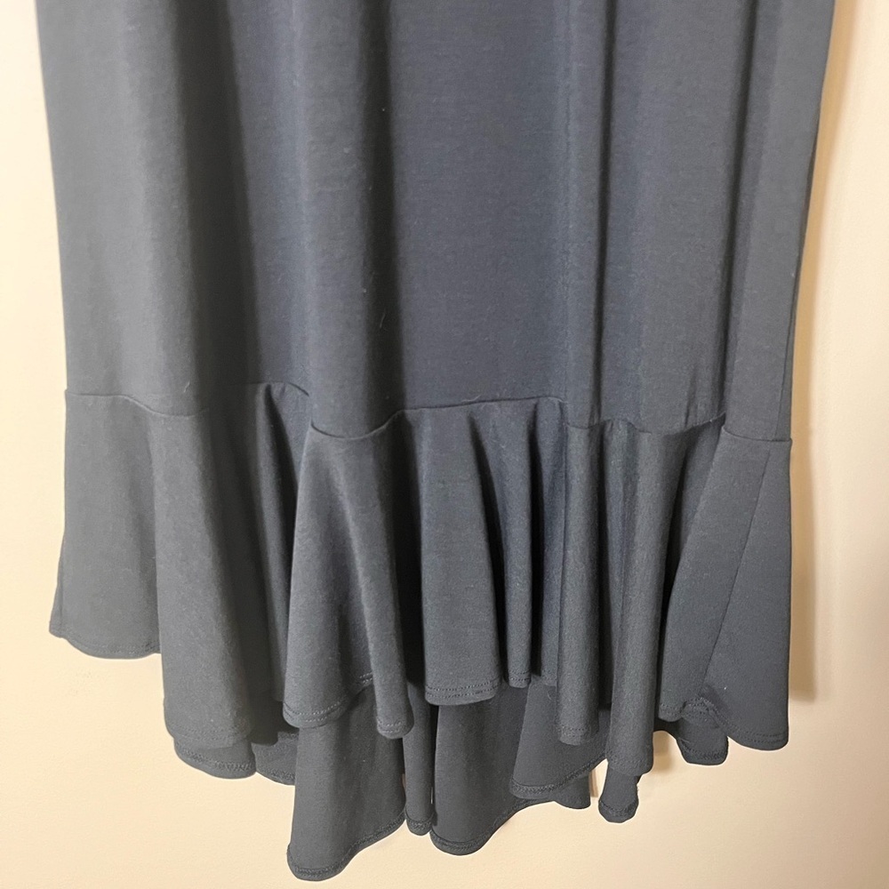LulaRoe Maurine Black Ruffle Midi Dress‎ Small Whimsygoth FairyGoth Witchy - Picture 6 of 7